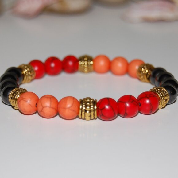 Gemstone Bracelet,Multicolor Stone Beads,Magnetic Beads - Picture 1 of 3